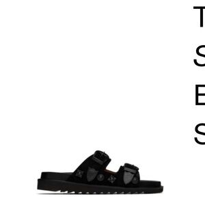 Toga Pulla Black double buckles charms Slide Sandals 37 ssense